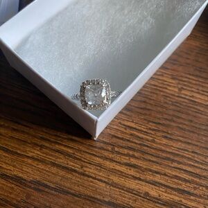 Sterling silver & faceted stone ring size 7